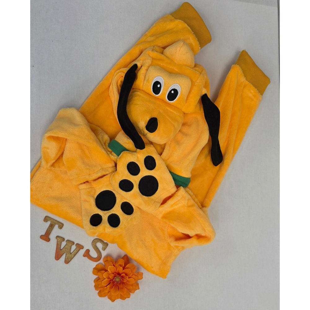 Disney Pluto Plush Hooded Union Suit Fleece Costume/ Pajamas Kids12 to 18 months